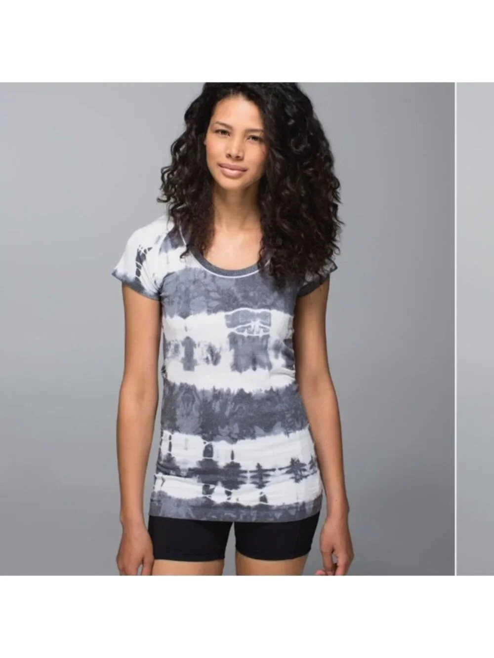 Lululemon Run: Swiftly Tech Short Sleeve Scoop *Tie Dye Heathered Black